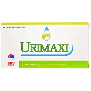 Thuốc Urimaxi BRV điều trị sỏi mật, sỏi tiết niệu, sỏi thận, sỏi bàng quang (6 vỉ x 10 viên)
