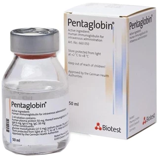 Thuốc Pentaglobin Biotest điều trị bổ trợ trong nhiễm khuẩn nặng, bổ sung glubin miễn dịch cho cơ thể (50ml)