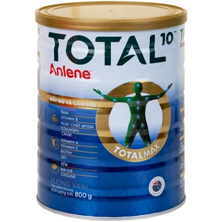 Sữa bổ sung hệ dưỡng chất cho vận động tiêu hóa người trên 40 tuổi Anlene Total 10 (800g)