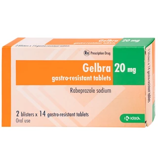 Thuốc Gelbra 20mg KRKA điều trị các bệnh về dạ dày-tá tràng và trào ngược (2 vỉ x 14 viên)