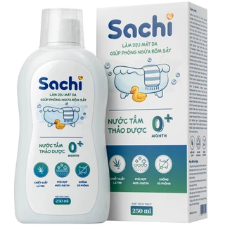 Nước tắm gội thảo dược cho bé Sachi Làm dịu mát da và phòng ngừa rôm sảy chai 250ml