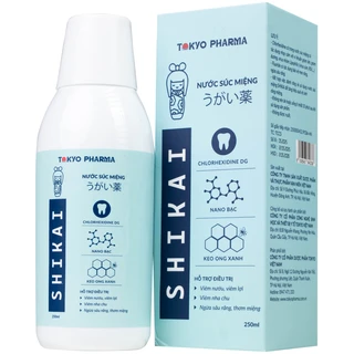 Nước súc miệng Shikai Tokyo Pharma hỗ trợ điều trị viêm nướu, viêm lợi, nha chu,ngừa virus, vi khuẩn 250ml