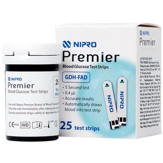 Que thử đường huyết Nipro Premier (hộp 25 que)