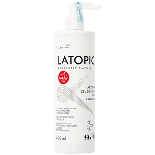 Gel tắm gội cho da kích ứng Latopic Probiotic Emollient Active 400ml