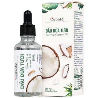 Dầu dừa tươi Raw Virgin Coconut Oil Cobote dưỡng ẩm, chống hăm, chăm sóc răng miệng (50ml)