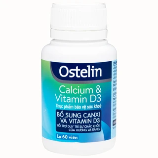 Viên uống Ostelin Calcium & Vitamin D3 Sanofi giúp tăng hấp thụ canxi, duy trì xương và răng chắc khỏe (60 viên)