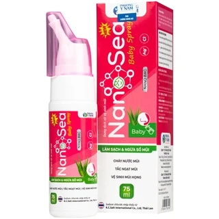 Xịt mũi muối biển Nano Sea Baby Spray trẻ em 75ml giúp làm sạch, ngừa sổ mũi