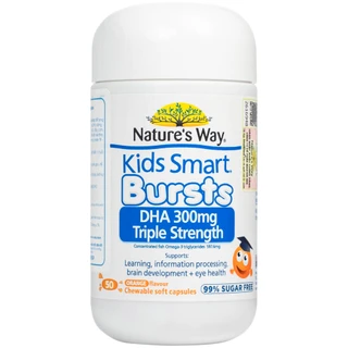 Viên nhai hỗ trợ bổ não Kids Smart Bursts DHA 300mg Nature's Way (50 viên)