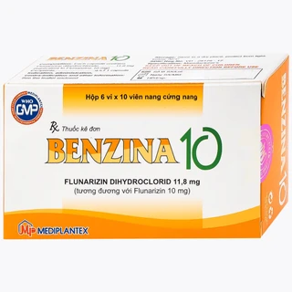 Thuốc Bezina 10 Mediplantex điều trị dự phòng cơn đau nửa đầu (6 vỉ x 10 viên)