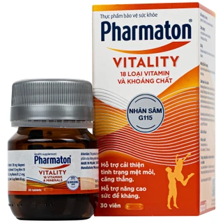 Viên uống bổ sung năng lượng Pharmaton Vitality Sanofi hỗ trợ cải thiện tình trạng mệt mỏi, căng thẳng, nâng cao sức đề kháng (30 viên)