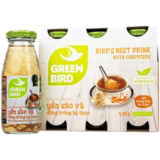 Nước Yến Sào Và Đông Trùng Hạ Thảo Greenbird (6 chai x 185ml)
