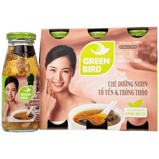 Chè Dưỡng Nhan Tổ Yến Và Trùng Thảo Greenbird (6 chai x 175ml)