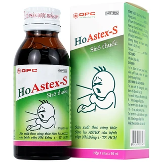 Siro HoAstex-S 90ml OPC dùng trị ho, giảm ho trong viêm họng, viêm phế quản