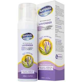 Dung dịch vệ sinh phụ nữ dạng bọt Natural Feminine Lavender làm sạch và bảo vệ vùng kín, duy trì cân bằng pH (160ml)