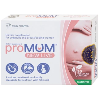 Viên uống bổ sung Acid folic, sắt cho phụ nữ mang thai và cho con bú proMUM New Live (2 vỉ x 15 viên)