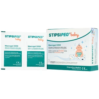 Bột nhuận tràng Stipsipeg Baby Macrogol 3350 (20 gói x 5g) cải thiện tình trạng táo bón cho trẻ từ 6 tháng tuổi