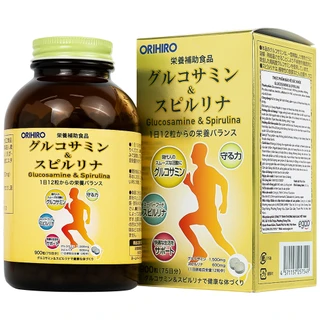Viên uống tăng tiết dịch khớp giảm thoái hóa khớp Orihiro Glucosamine and Spirulna (900 viên)