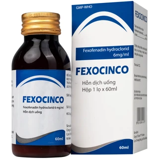 Thuốc Fexocinco 6mg Hà Nam điều trị triệu chứng viêm mũi dị ứng theo mùa và mày đay mạn tính (60ml)