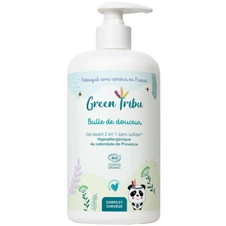 Gel tắm gội hữu cơ 2 trong 1 cho trẻ sơ sinh và trẻ nhỏ Green Tribu (500ml)