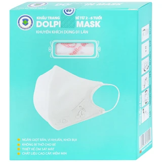 Khẩu trang trẻ em 4 lớp 3D Dolphin Mask (10 cái) ngăn khói bụi, vi khuẩn và giọt bắn