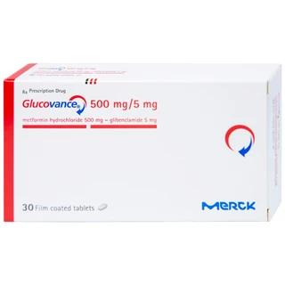Thuốc Glucovance 500mg/5mg Merck điều trị bệnh đái tháo đường típ 2 (2 vỉ x 15 viên)