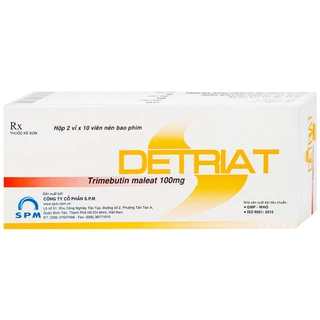Thuốc Detriat điều trị triệu chứng đau, rối loạn chuyển vận ruột, khó chịu đường ruột (2 vỉ x 10 viên)