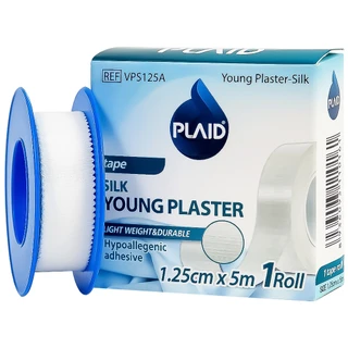 Băng cuộn lụa Plaid Young Plaster-Silk 1.25cmx5m giúp cố định băng gạc và dụng cụ y tế Young Chemical