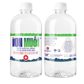 Nước súc miệng Ion muối Fujiwa 680ml hỗ trợ ngăn chặn vi khuẩn, giảm viêm họng