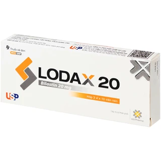 Thuốc Lodax 20mg USP điều trị triệu chứng trong trường hợp viêm mũi dị ứng và mày đay (3 vỉ x 10 viên)