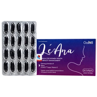 Viên uống giúp cải thiện triệu chứng tiền mãn kinh, cân bằng nội tiết tố, hạn chế lão hóa, giúp đẹp da Léana Ocavill(3 vỉ x 20 viên)