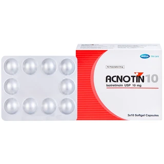 Thuốc Acnotin 10mg MEGA We care điều trị mụn trứng cá nặng (3 vỉ x 10 viên)