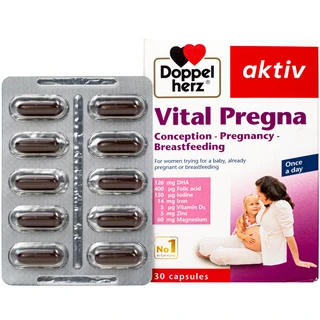 Viên uống bổ sung vitamin và khoáng chất cho phụ nữ mang thai Doppelherz Aktiv Vital Pregna (Hộp 30 viên)