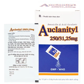 Bột Auclanityl 250/31.25mg Tipharco điều trị nhiễm khuẩn (12 gói x 3,8g)
