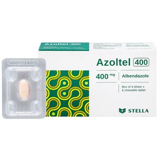 Thuốc Azoltel 400mg Stella điều trị nhiễm một hoặc nhiều loại ký sinh trùng đường ruột (1 viên)
