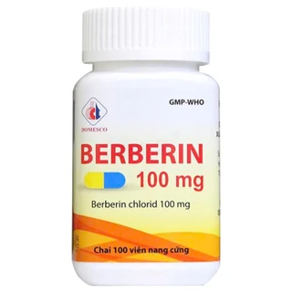 Thuốc Berberin 100mg Domesco điều trị nhiễm khuẩn đường ruột, tiêu chảy, kiết lỵ (100 viên)