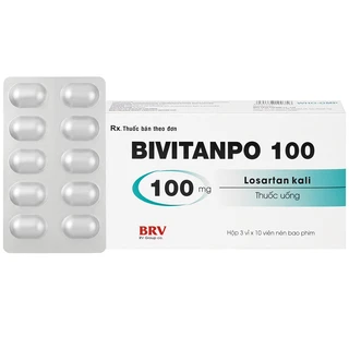 Thuốc Bivitanpo 100 BV điều trị tăng huyết áp mức độ nhẹ và vừa (3 vỉ x 10 viên)