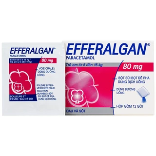 Bột sủi Efferalgan 80mg UPSA SAS giảm đau, hạ sốt (12 gói)
