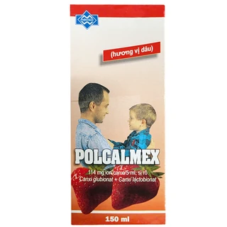 Siro Polcalmex Polfarmex vị dâu - phòng và điều trị thiếu canxi (150ml)