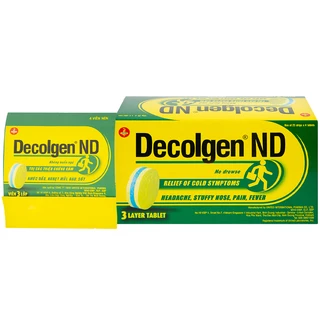 Thuốc Decolgen ND United điều trị các triệu chứng cảm thông thường, viêm mũi dị ứng (25 vỉ x 4 viên)