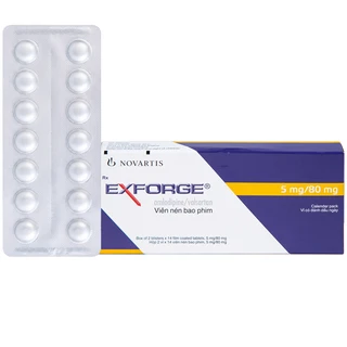 Thuốc Exforge 5mg/80mg Novartis điều trị tăng huyết áp vô căn (2 vỉ x 14 viên)