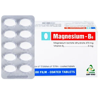 Thuốc Magnesium - B6 TV.Pharm giảm các triệu chứng thiếu hụt magnesi, nôn mửa, khó chịu (10 vỉ x 10 viên)