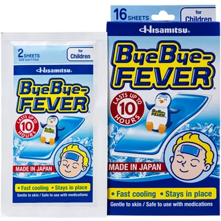 Miếng dán hạ sốt ByeBye Fever For Children Hisamitsu (8 gói x 2 miếng) dùng cho trẻ trên 2 tuổi