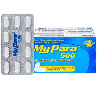 Thuốc My Para 500mg S.P.M hỗ trợ giảm đau hạ sốt (10 vỉ x 10 viên)	
