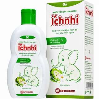 Nước tắm gội thảo mộc Ích Nhi giúp làm sạch da, hỗ trợ giảm rôm sảy (230ml)