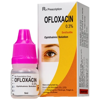 Thuốc nhỏ mắt Ofloxacin 0.3% Hanlim điều trị viêm kết mạc, viêm giác mạc (5ml)