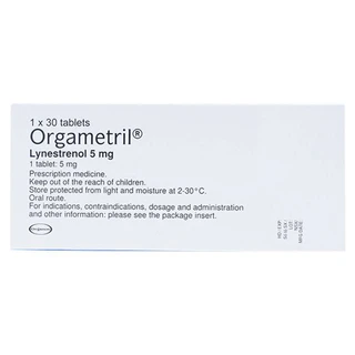 Viên nén Orgametril 5mg MSD điều trị đa kinh, rong kinh, rong huyết (1 vỉ x 30 viên)