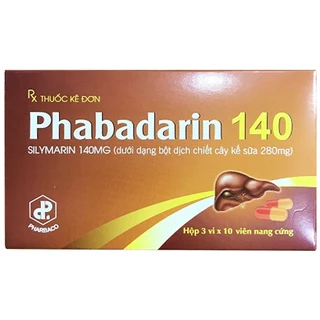 Thuốc Phabadarin 140 Pharbaco hỗ trợ bảo vệ tế bào gan (3 vỉ x 10 viên) 