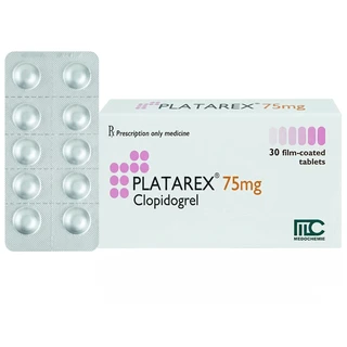 Viên nén Platarex 75mg Medochemie phòng ngừa các biến cố huyết khối động mạch (3 vỉ x 10 viên)