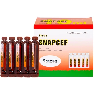 Siro Snapcef 16mg/10ml Hải Dương bổ sung kẽm, tăng cường sức đề kháng (20 ống x 10ml) 
