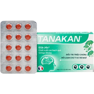 Thuốc Tanakan điều trị triệu chứng rối loạn nhận thức, rối loạn chú ý và trí nhớ (2 vỉ x 15 viên)